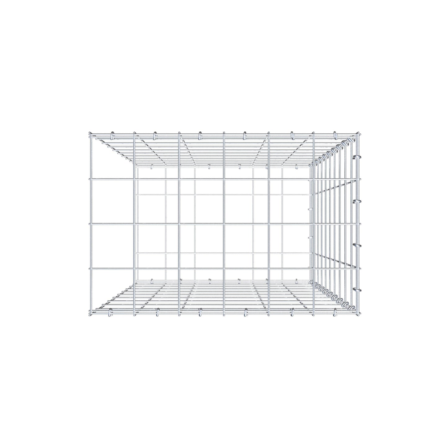 Fourche rapportée type 2 100 cm x 60 cm x 40 cm (L x H x P), mailles 10 cm x 10 cm, anneau C