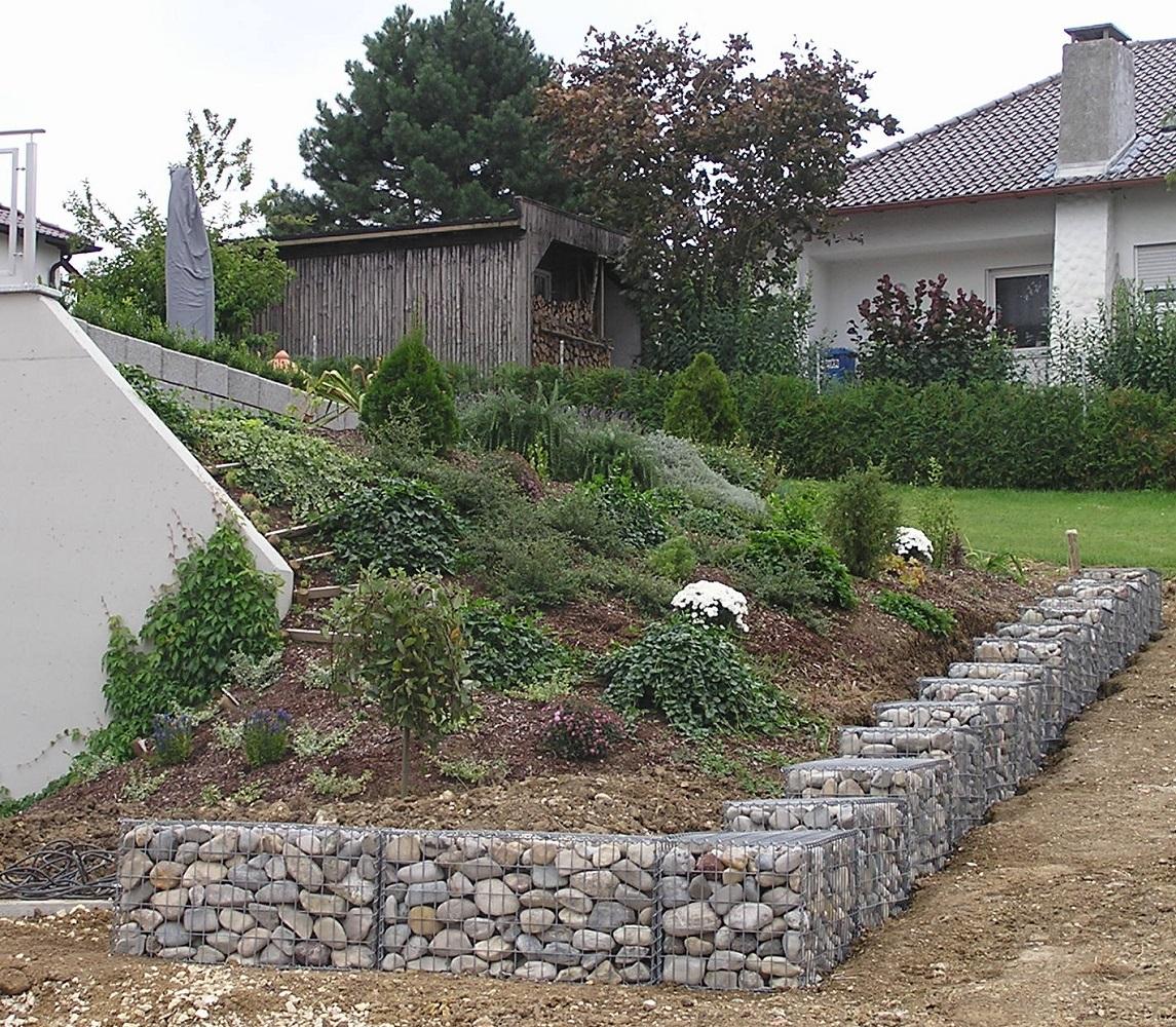 Set of 2 gabions 100 cm x 50 cm x 50 cm (L x H x D), mesh size 5 x 10 cm, spiral