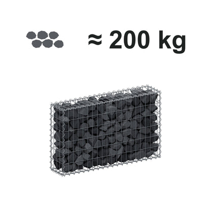 Gabion 100 cm x 60 cm x 20 cm (L x H x D), maskestørrelse 5 cm x 10 cm, spiral