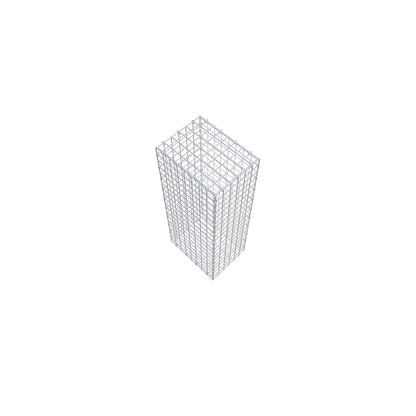 Gavión 100 cm x 40 cm x 30 cm (L x A x P), malla 5 cm x 5 cm, anillo en C