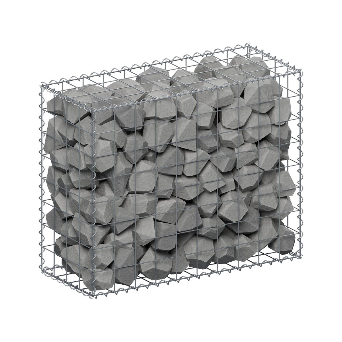 Gabione 100 cm x 80 cm x 40 cm (L x H x T), Maschenweite 10 cm x 10 cm, Spirale