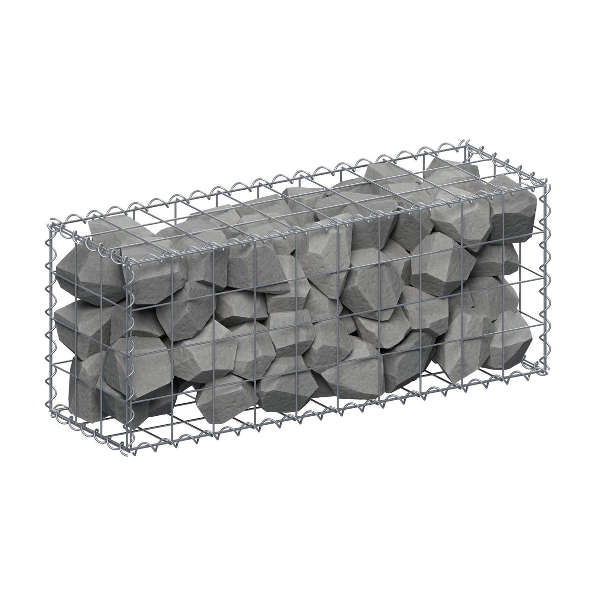 Gabion 100 cm x 40 cm x 30 cm (L x H x D), maskestørrelse 10 cm x 10 cm, spiral