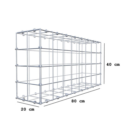 Gabione 80 cm x 40 cm x 20 cm (L x H x T), Maschenweite 10 x 10 cm, Spiralring