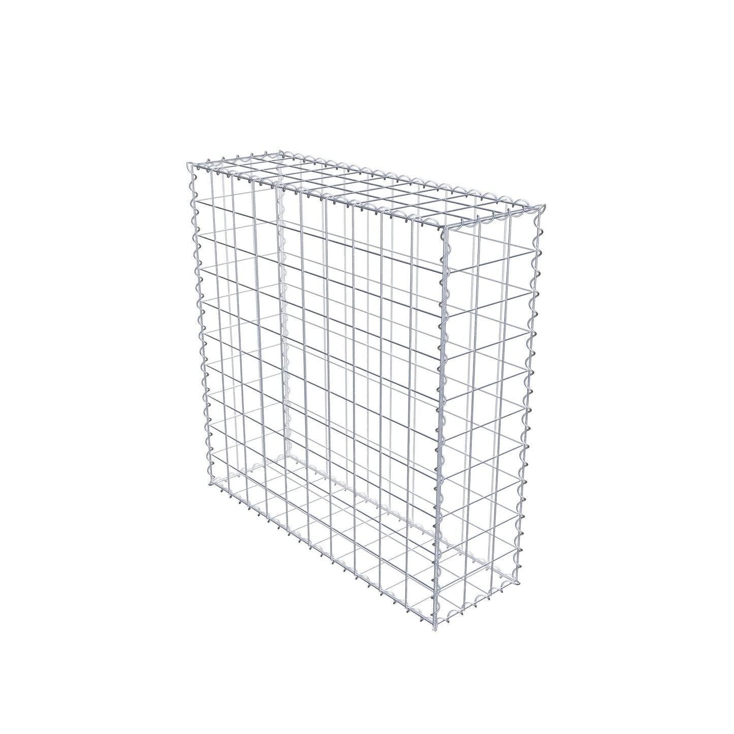 Gabião 100 cm x 100 cm x 30 cm (C x A x P), malhagem 10 cm x 10 cm, espiral