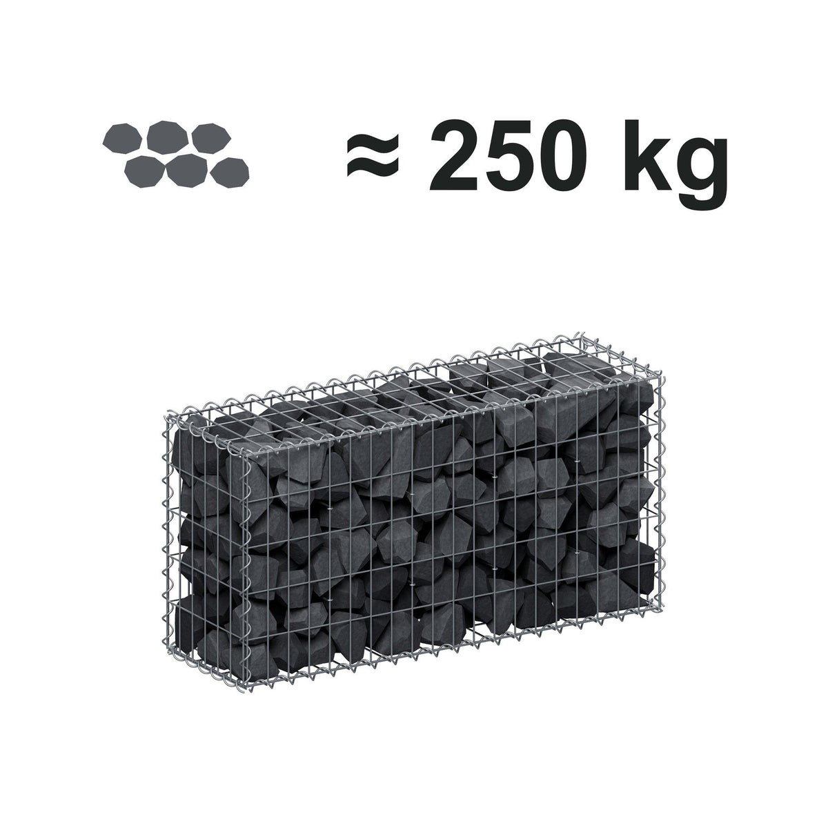 Gabion 100 cm x 50 cm x 30 cm (L x H x P), mailles 5 cm x 10 cm, spirale