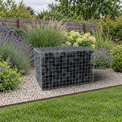 Gabione 80 cm x 50 cm x 50 cm (L x H x T), Maschenweite 5 cm x 5 cm, Spirale