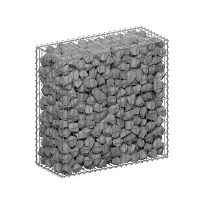 Gabione 100 cm x 100 cm x 40 cm (L x H x T), Maschenweite 5 cm x 10 cm, Spirale