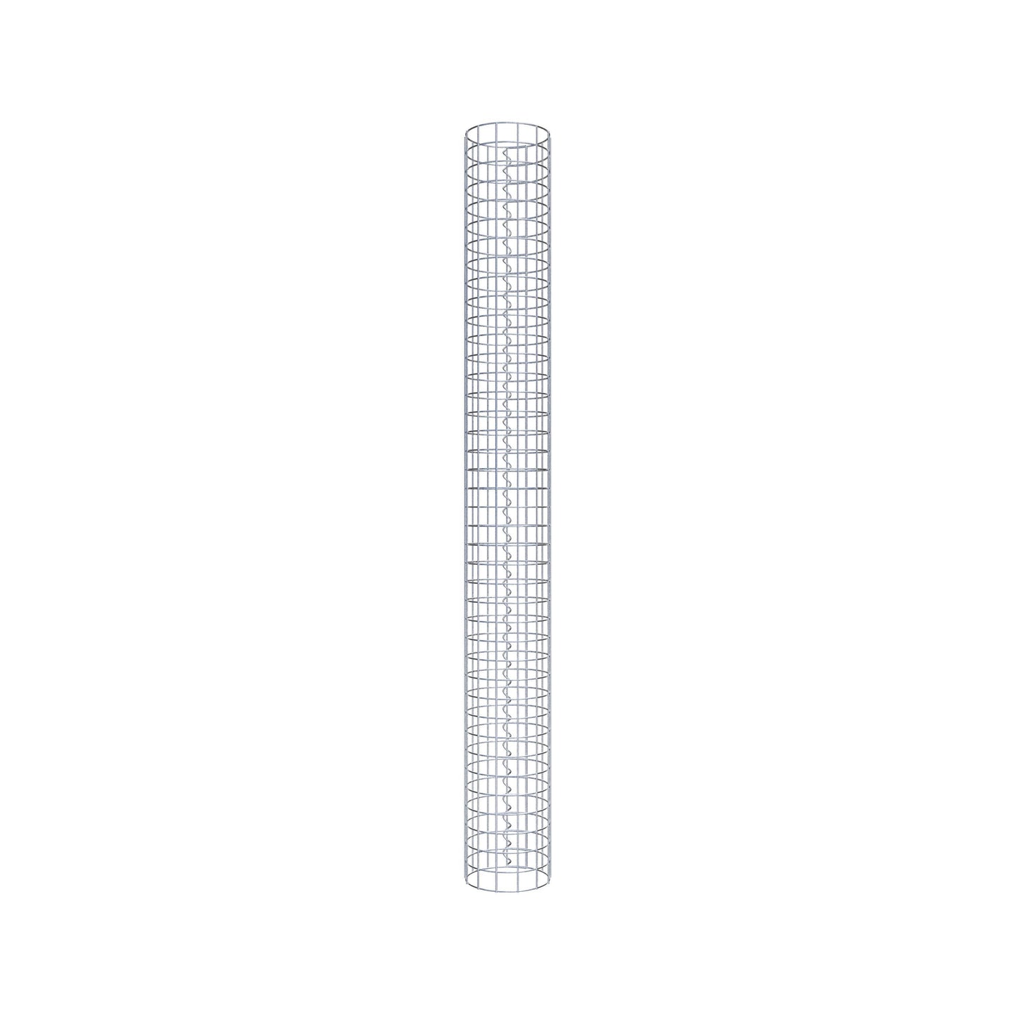 Rund gabionsøjle, varmgalvaniseret, 22 cm diameter, 200 cm højde, MW 5 cm x 5 cm