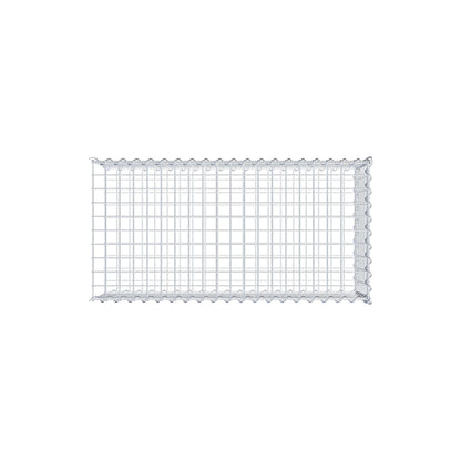 Gabion rapporté type 2 100 cm x 30 cm x 50 cm (L x H x P), mailles 5 cm x 5 cm, spirale