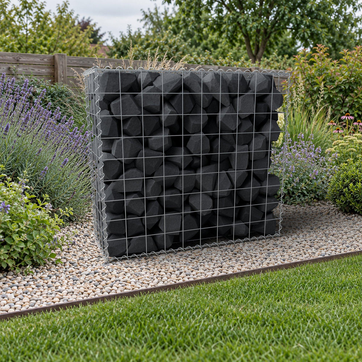 Gabione 100 cm x 90 cm x 40 cm (L x H x T), Maschenweite 10 cm x 10 cm, Spirale