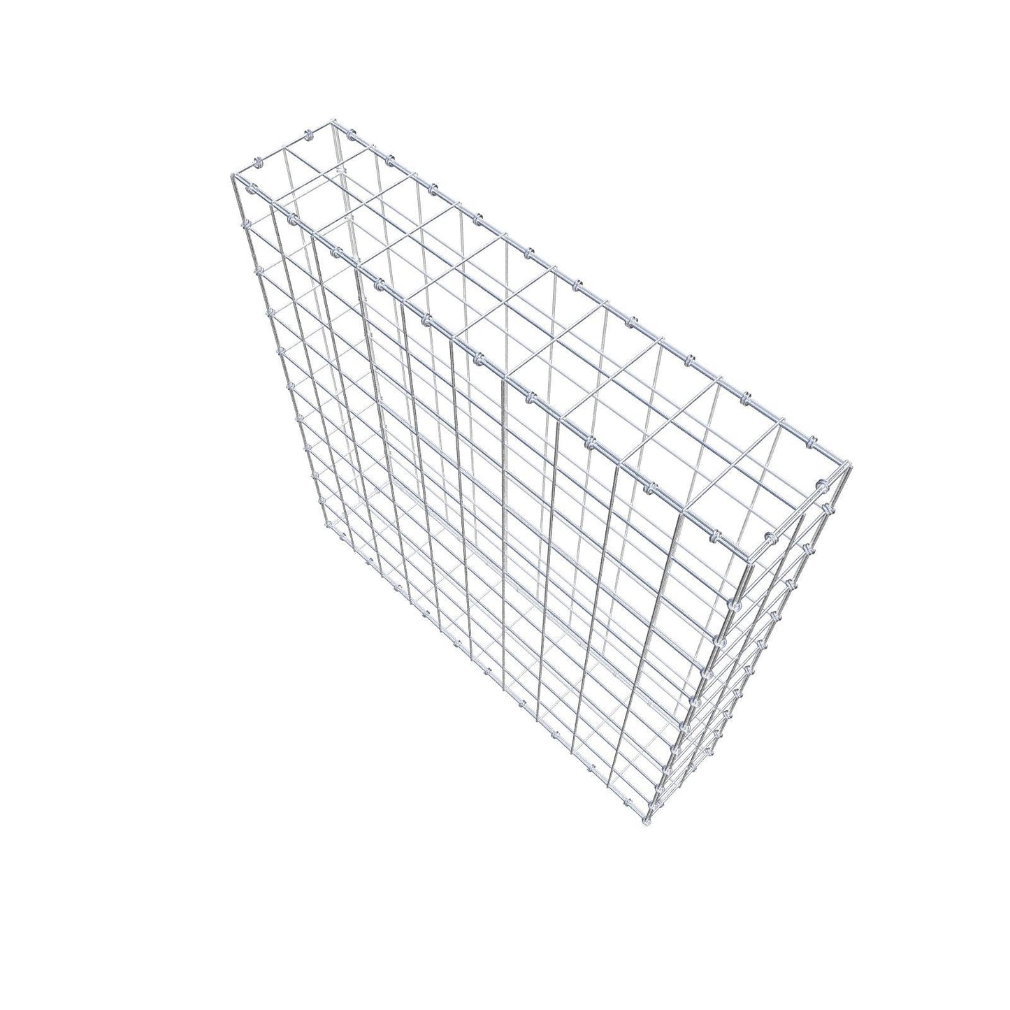 Gabione 100 cm x 100 cm x 20 cm (L x H x T), Maschenweite 10 x 10 cm, Spiralring