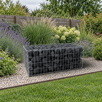 Gabion 100 cm x 40 cm x 50 cm (L x H x D), maskstorlek 5 cm x 10 cm, spiral