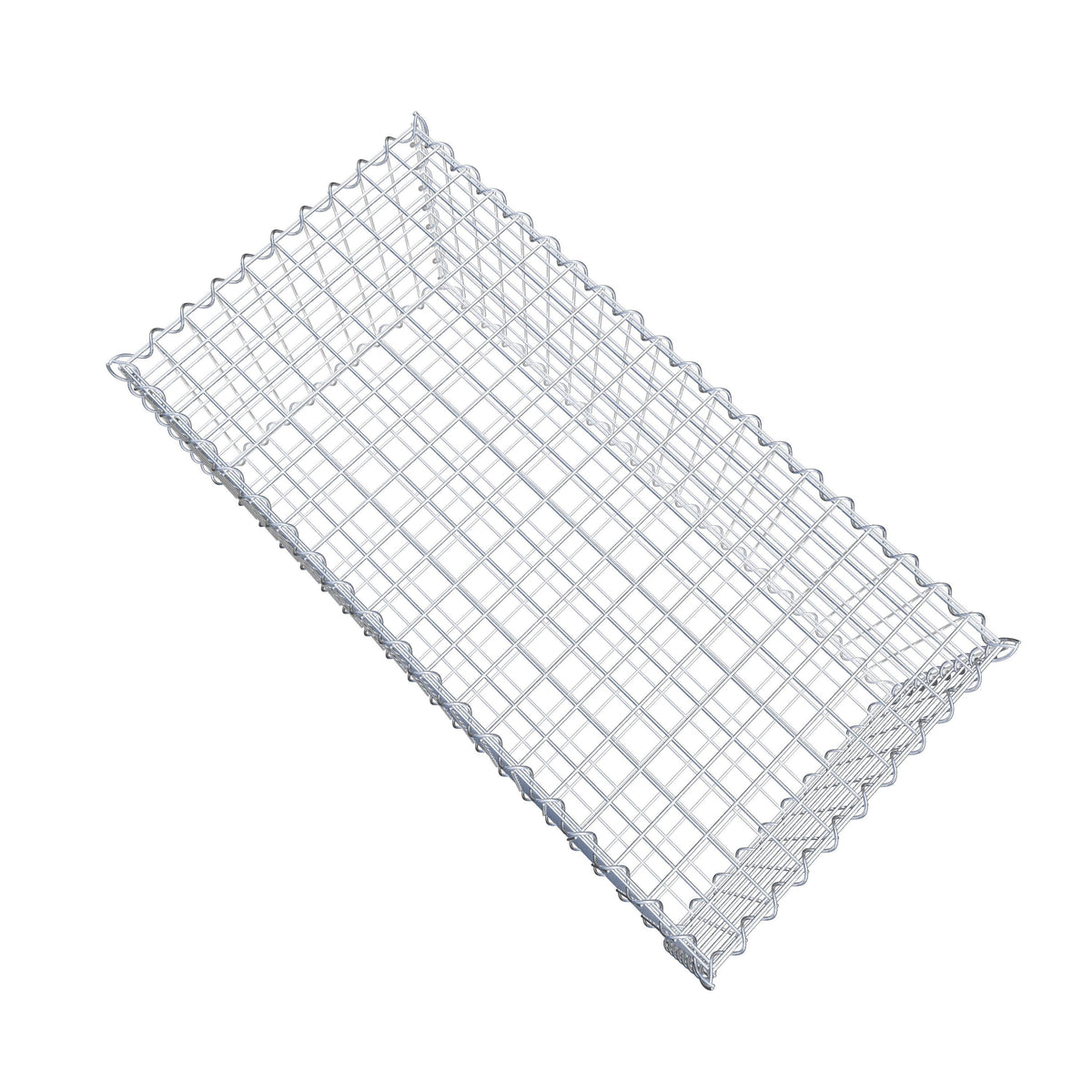 Schanskorf 100 cm x 40 cm x 50 cm (L x H x D), maaswijdte 5 cm x 5 cm, spiraalvormig