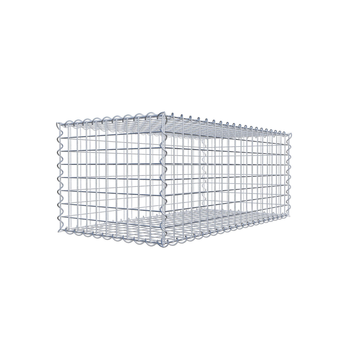 Schanskorf 100 cm x 40 cm x 50 cm (L x H x D), maaswijdte 5 cm x 5 cm, spiraalvormig