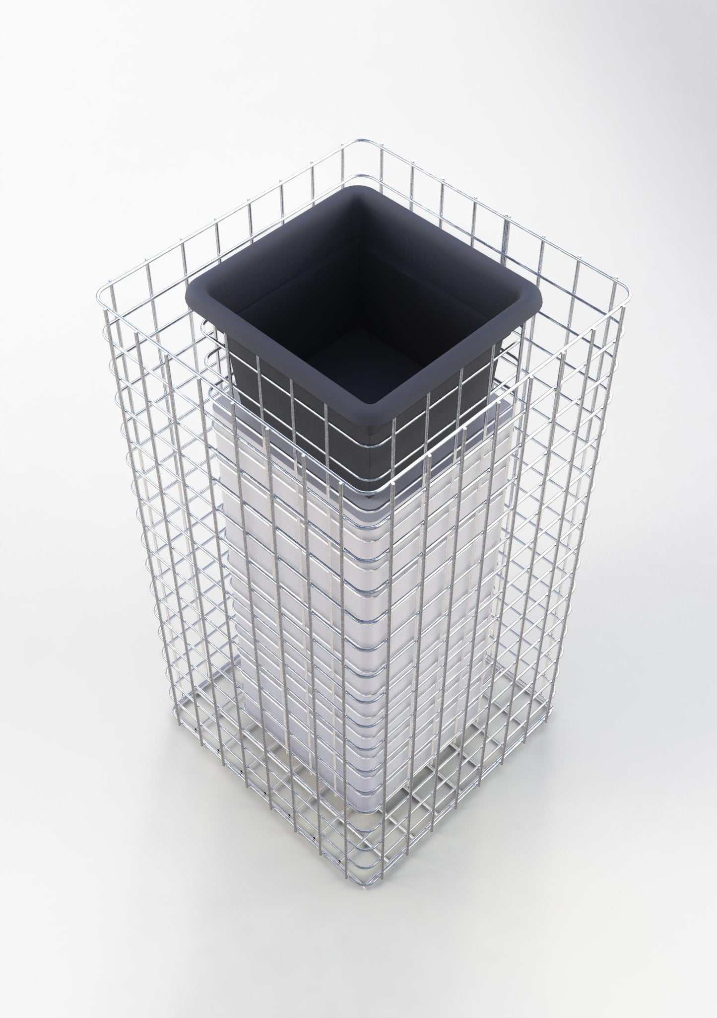Colonna portafiori Altezza 82 cm Base 42 x 42 cm MW 5 x 5 cm, zincato a caldo incl. vaso