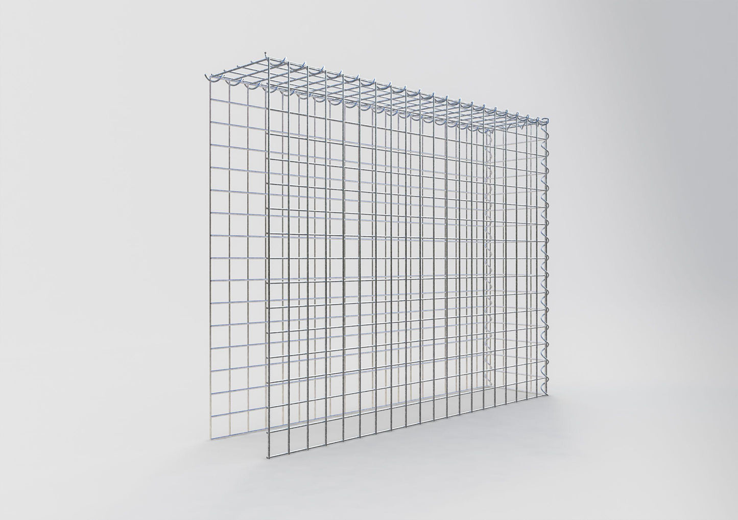 Opvokset gabion type 4 100 cm x 80 cm x 20 cm (L x H x D), maskestørrelse 5 cm x 5 cm, spiral