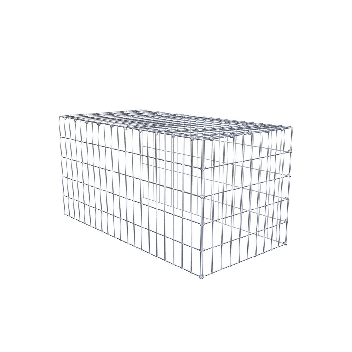 Monteret gabion type 4 100 cm x 50 cm x 50 cm (L x H x D), maskestørrelse 5 cm x 10 cm, C-ring