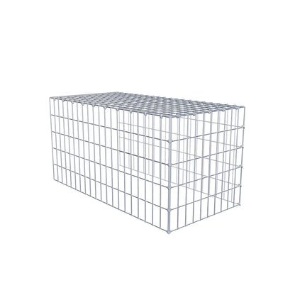 Monteret gabion type 4 100 cm x 50 cm x 50 cm (L x H x D), maskestørrelse 5 cm x 10 cm, C-ring