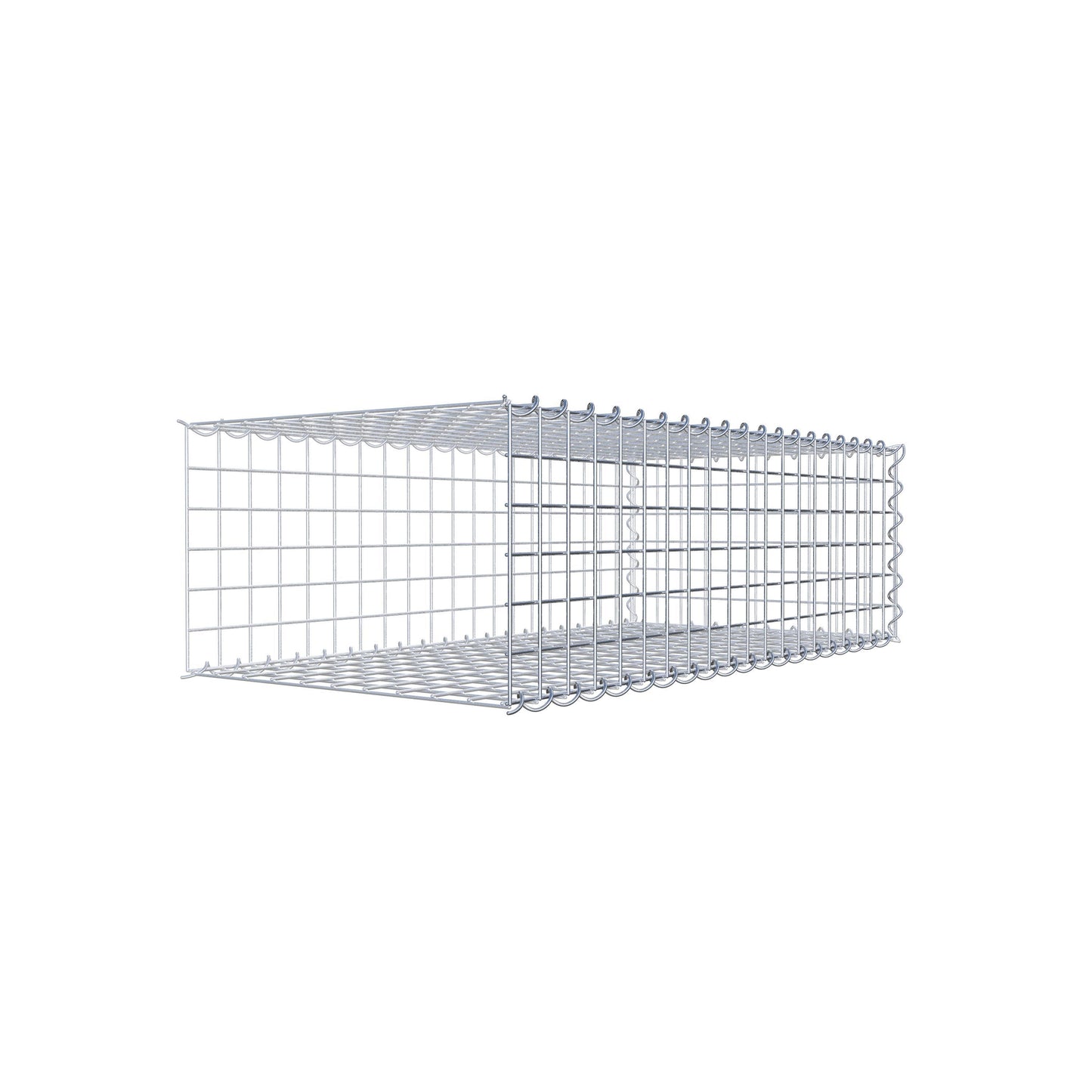 Gabion rapporté type 2 100 cm x 30 cm x 50 cm (L x H x P), mailles 5 cm x 5 cm, spirale