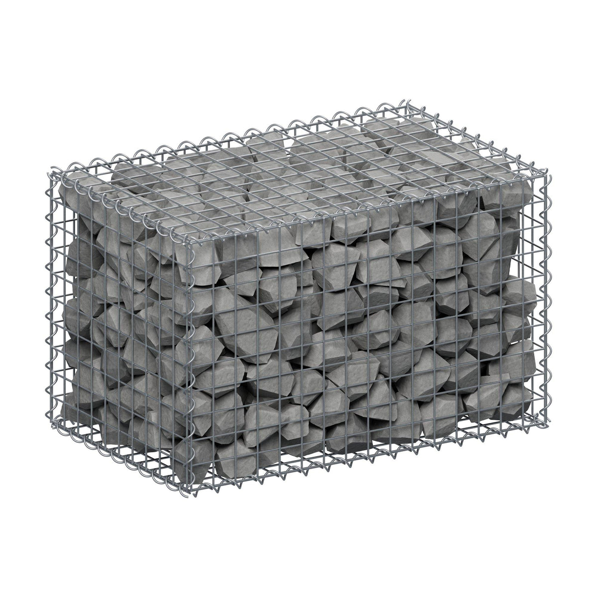 Gabione 80 cm x 50 cm x 50 cm (L x H x T), Maschenweite 5 cm x 5 cm, Spirale
