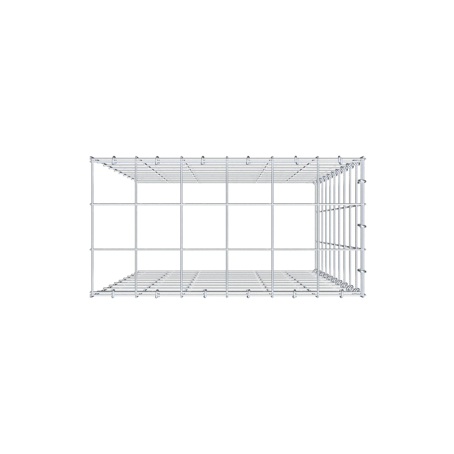 Gabbione aggiuntivo tipo 4 100 cm x 60 cm x 30 cm (L x H x P), maglia 10 cm x 10 cm, anello a C