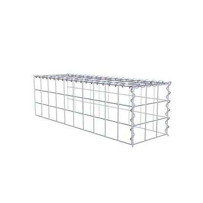 Gabion rapporté type 4 100 cm x 30 cm x 30 cm (L x H x P), mailles 10 cm x 10 cm, spirale