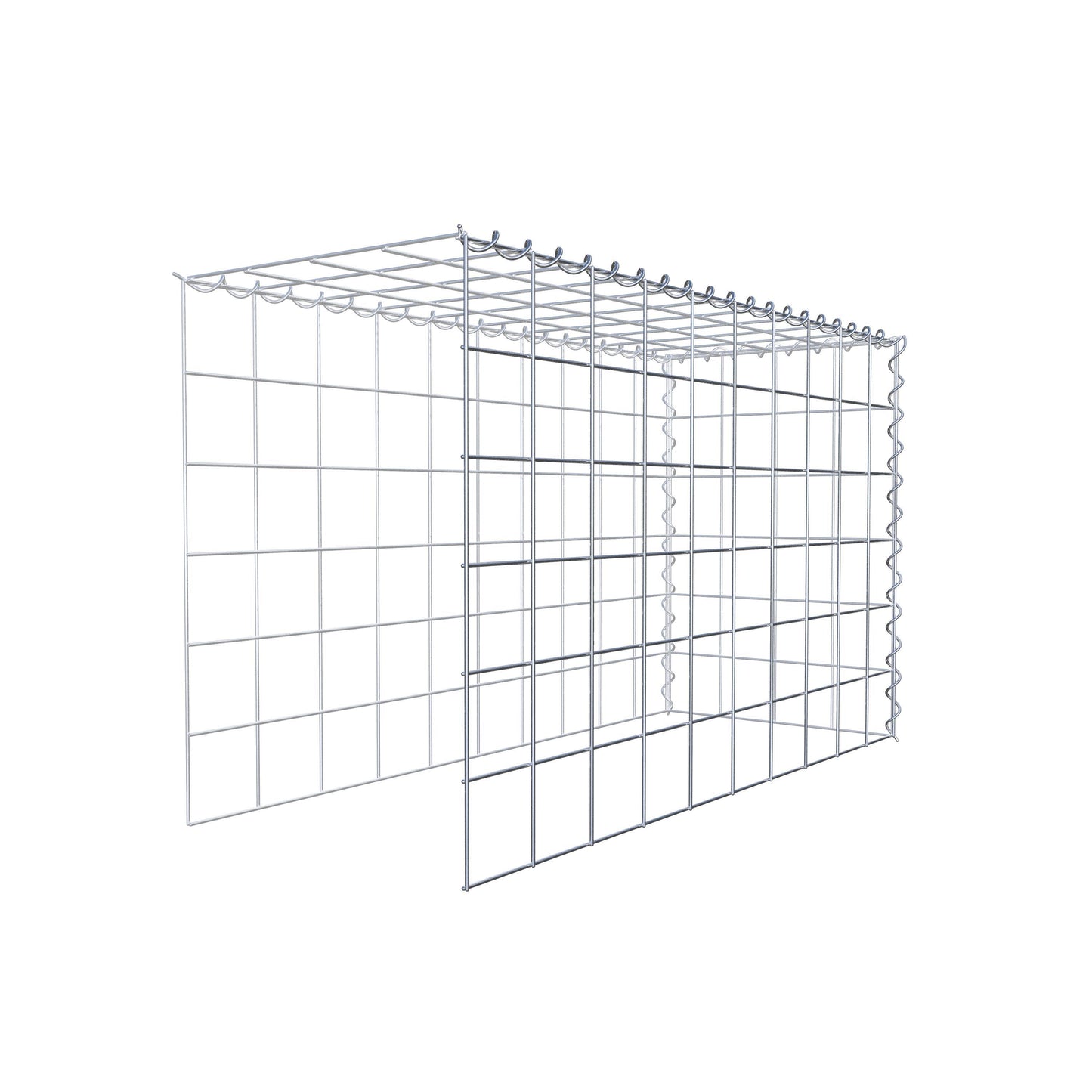Gabion rapporté type 4 100 cm x 60 cm x 40 cm (L x H x P), mailles 10 cm x 10 cm, spirale