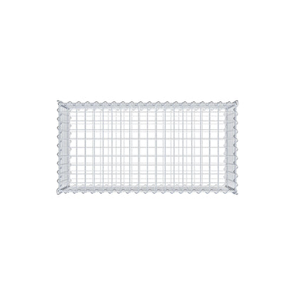 Schanskorf 100 cm x 40 cm x 50 cm (L x H x D), maaswijdte 5 cm x 5 cm, spiraalvormig