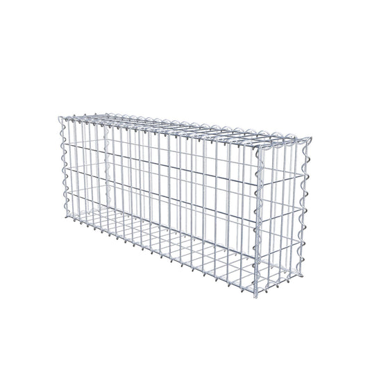 Schanskorf 100 cm x 40 cm x 20 cm (L x H x D), maaswijdte 5 cm x 10 cm, spiraalvormig