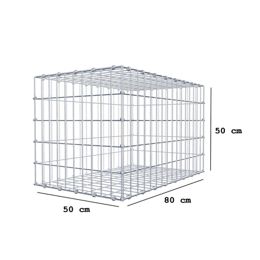 Schanskorf 80 cm x 50 cm x 50 cm (L x H x D), maaswijdte 5 x 10 cm, spiraalring