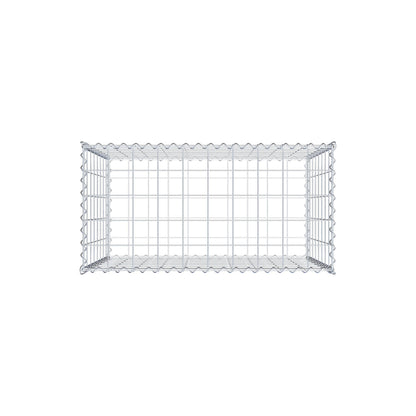 Gabion 100 cm x 80 cm x 50 cm (L x H x D), maskestørrelse 10 cm x 10 cm, spiral