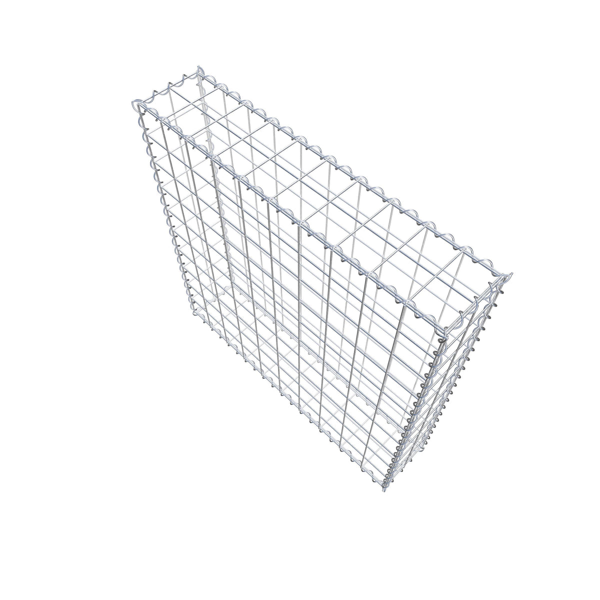 Gabbione 100 cm x 100 cm x 20 cm (L x H x P), maglia 10 cm x 10 cm, spirale