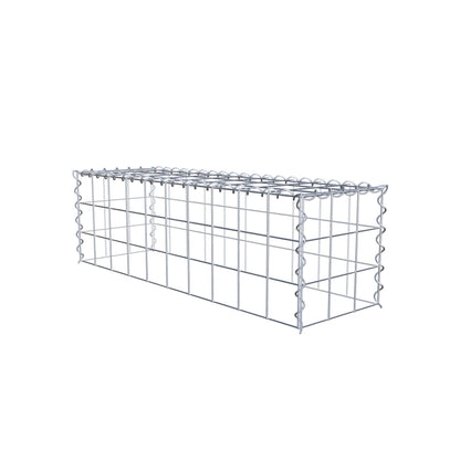Gabion rapporté type 3 100 cm x 30 cm x 30 cm (L x H x P), mailles 10 cm x 10 cm, spirale