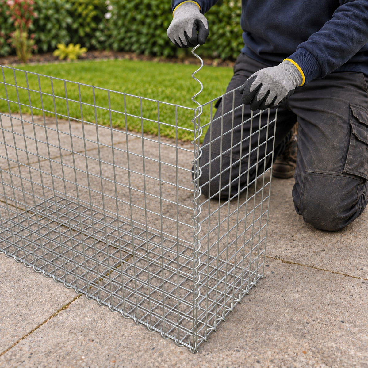 Gabion 100 cm x 70 cm x 40 cm (L x H x D), mesh size 5 cm x 5 cm, spiral