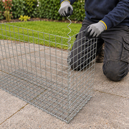 Gabion 100 cm x 70 cm x 40 cm (L x H x D), mesh size 5 cm x 5 cm, spiral