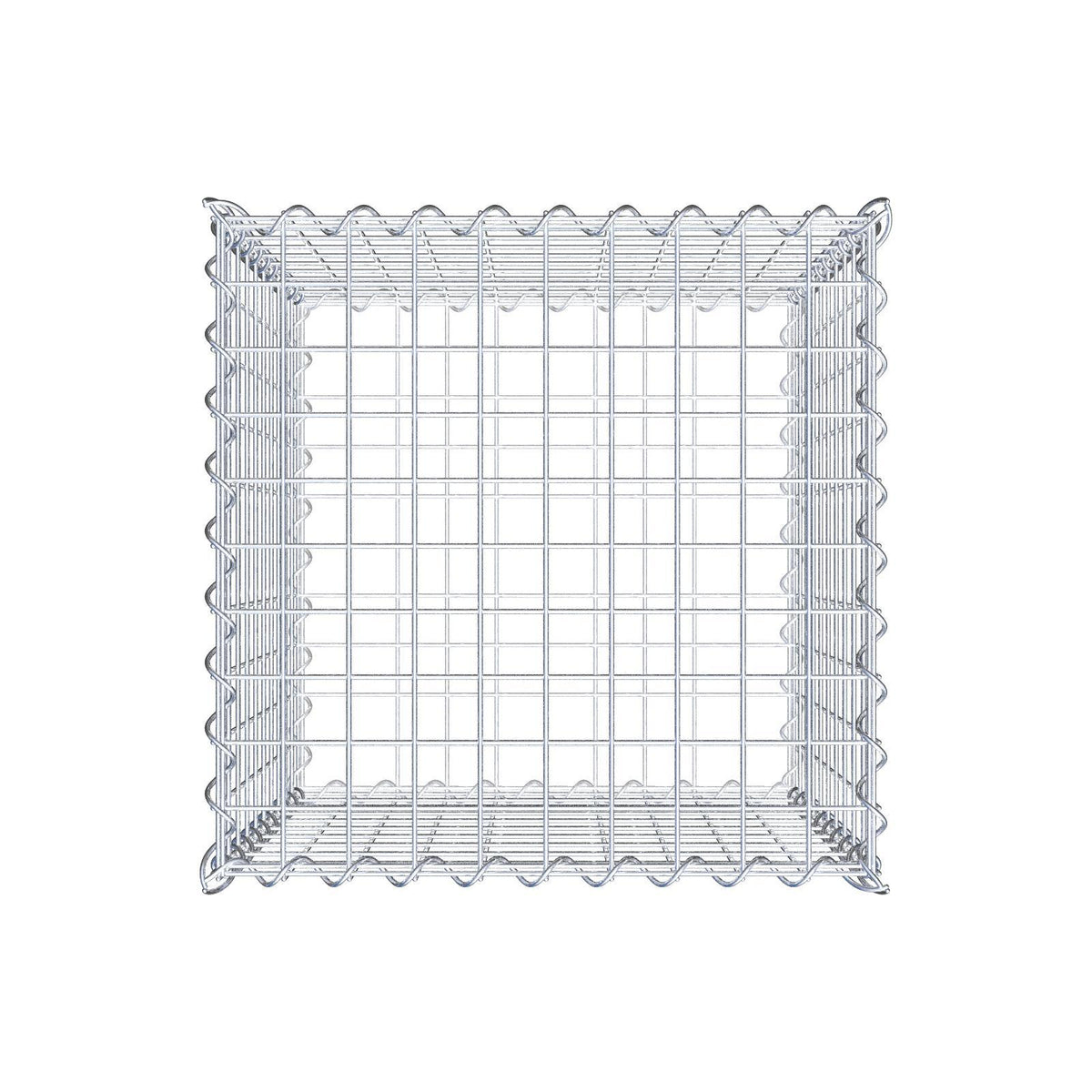 Gabião 50 cm x 50 cm x 50 cm (C x A x P), malhagem 5 cm x 5 cm, espiral