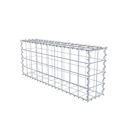 Schanskorf 100 cm x 40 cm x 20 cm (L x H x D), maaswijdte 10 cm x 10 cm, spiraalvormig