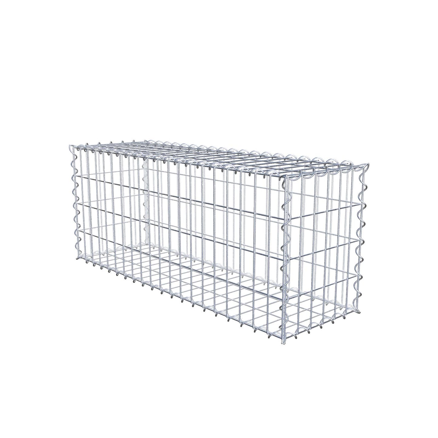 Set of 2 gabions 100 cm x 40 cm x 30 cm (L x H x D), mesh size 5 x 10 cm, spiral