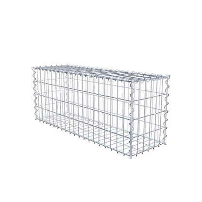 Set of 2 gabions 100 cm x 40 cm x 30 cm (L x H x D), mesh size 5 x 10 cm, spiral