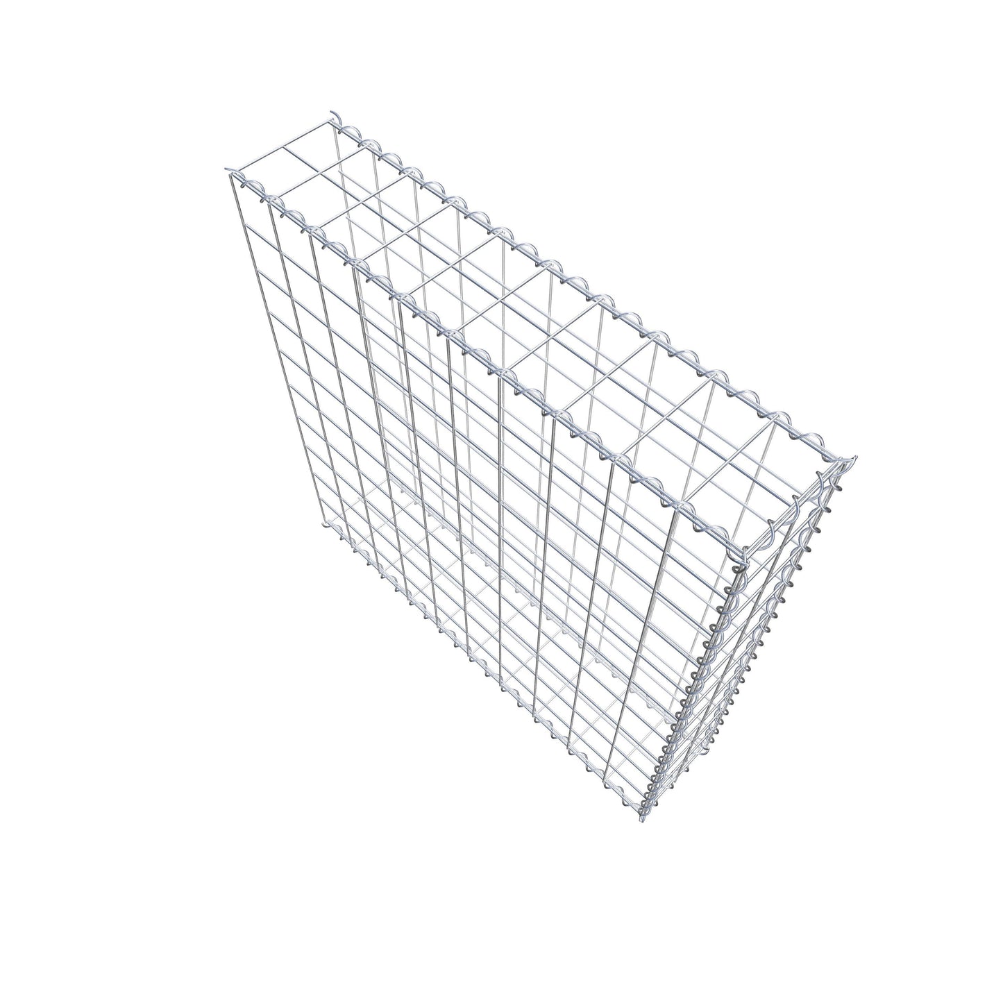 Gabião tipo 2 100 cm x 100 cm x 20 cm (C x A x P), malhagem 10 cm x 10 cm, espiral