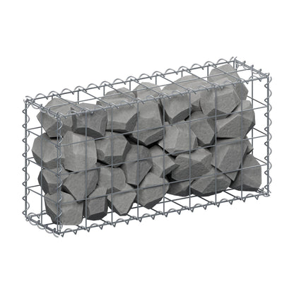 Schanskorf 80 cm x 40 cm x 20 cm (L x H x D), maaswijdte 10 cm x 10 cm, spiraalvormig