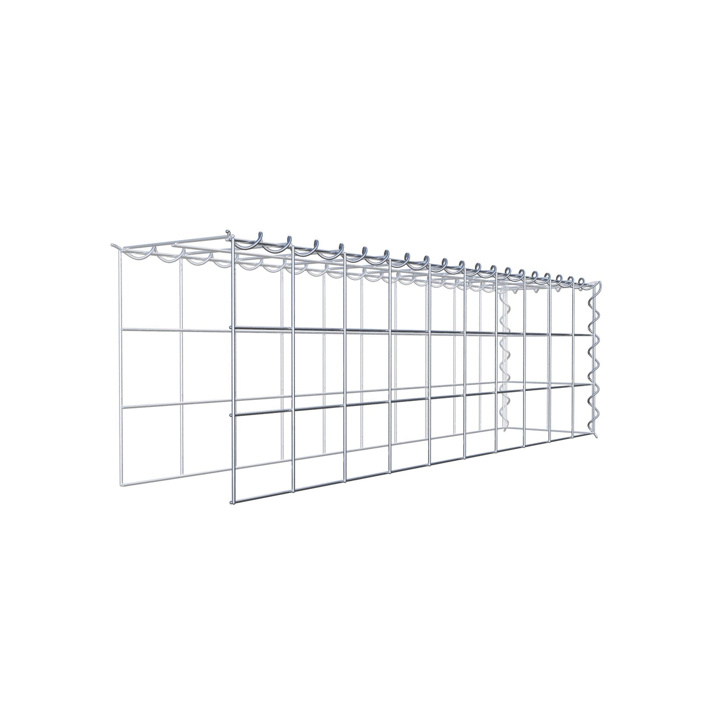 Gabion rapporté type 4 100 cm x 30 cm x 20 cm (L x H x P), mailles 10 cm x 10 cm, spirale