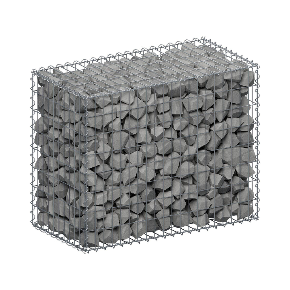 Gabione 100 cm x 80 cm x 50 cm (L x H x T), Maschenweite 5 cm x 10 cm, Spirale
