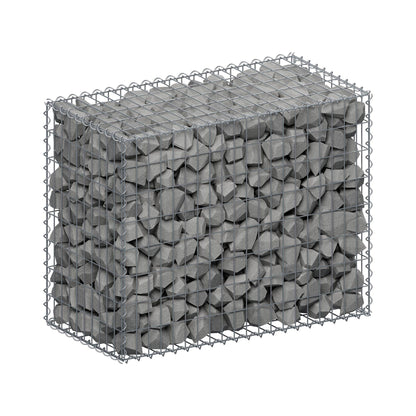 Gabione 100 cm x 80 cm x 50 cm (L x H x T), Maschenweite 5 cm x 10 cm, Spirale