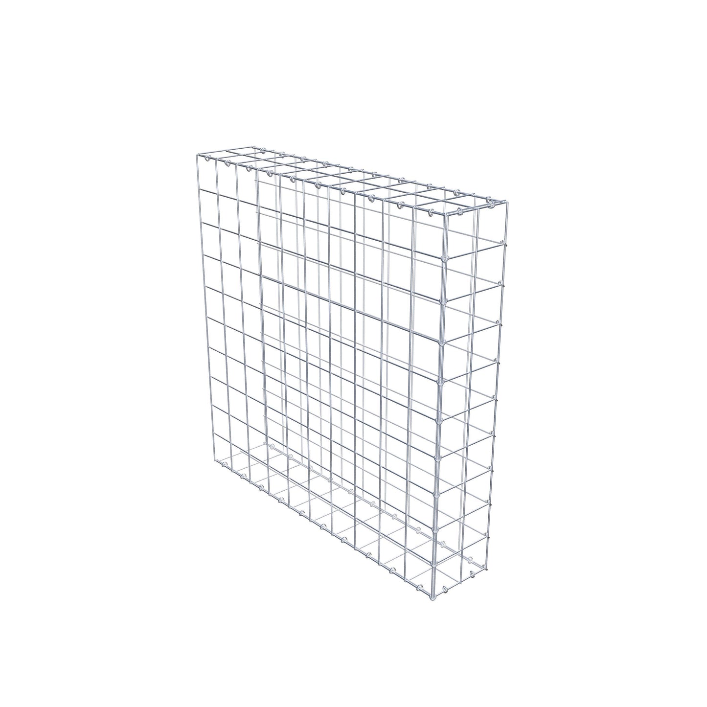 Monteret gabion type 2 100 cm x 100 cm x 20 cm (L x H x D), maskestørrelse 10 cm x 10 cm, C-ring