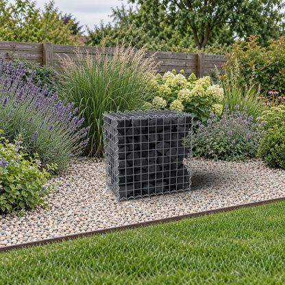 Gabião 50 cm x 50 cm x 30 cm (C x A x P), malhagem 5 cm x 5 cm, espiral