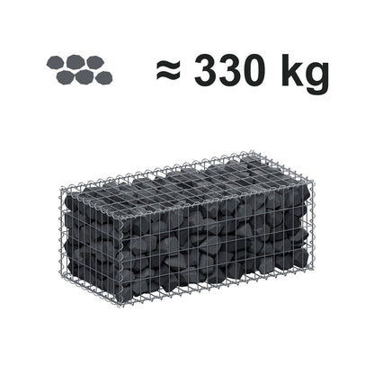 Gabion 100 cm x 40 cm x 50 cm (L x H x D), maskstorlek 5 cm x 10 cm, spiral