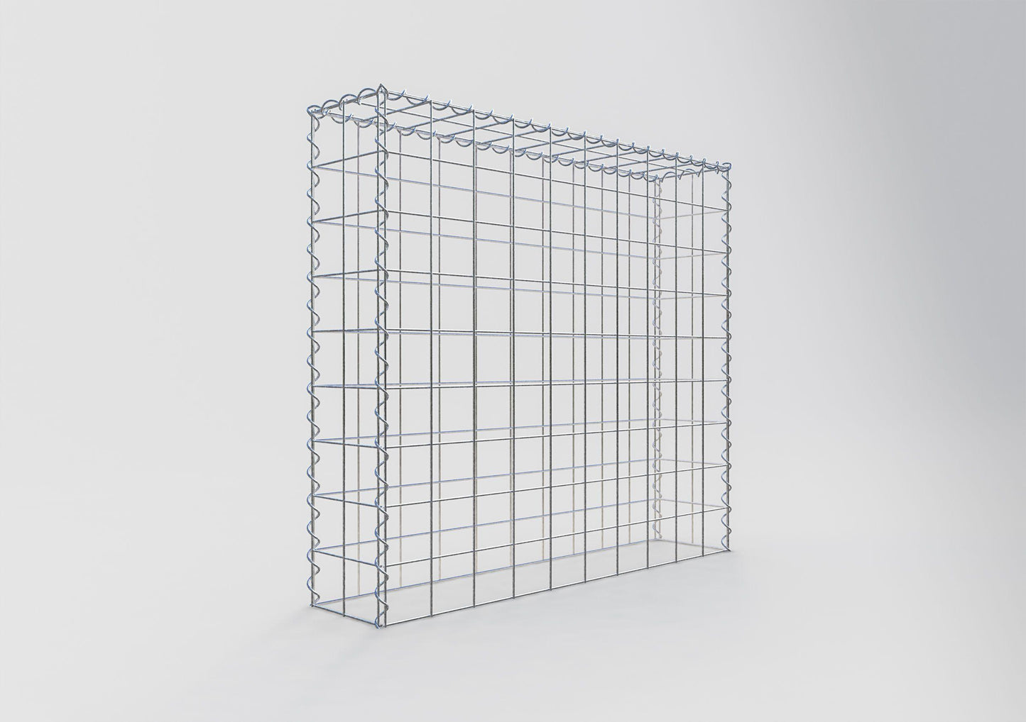 Gabion rapporté type 3 100 cm x 90 cm x 20 cm (L x H x P), mailles 10 cm x 10 cm, spirale