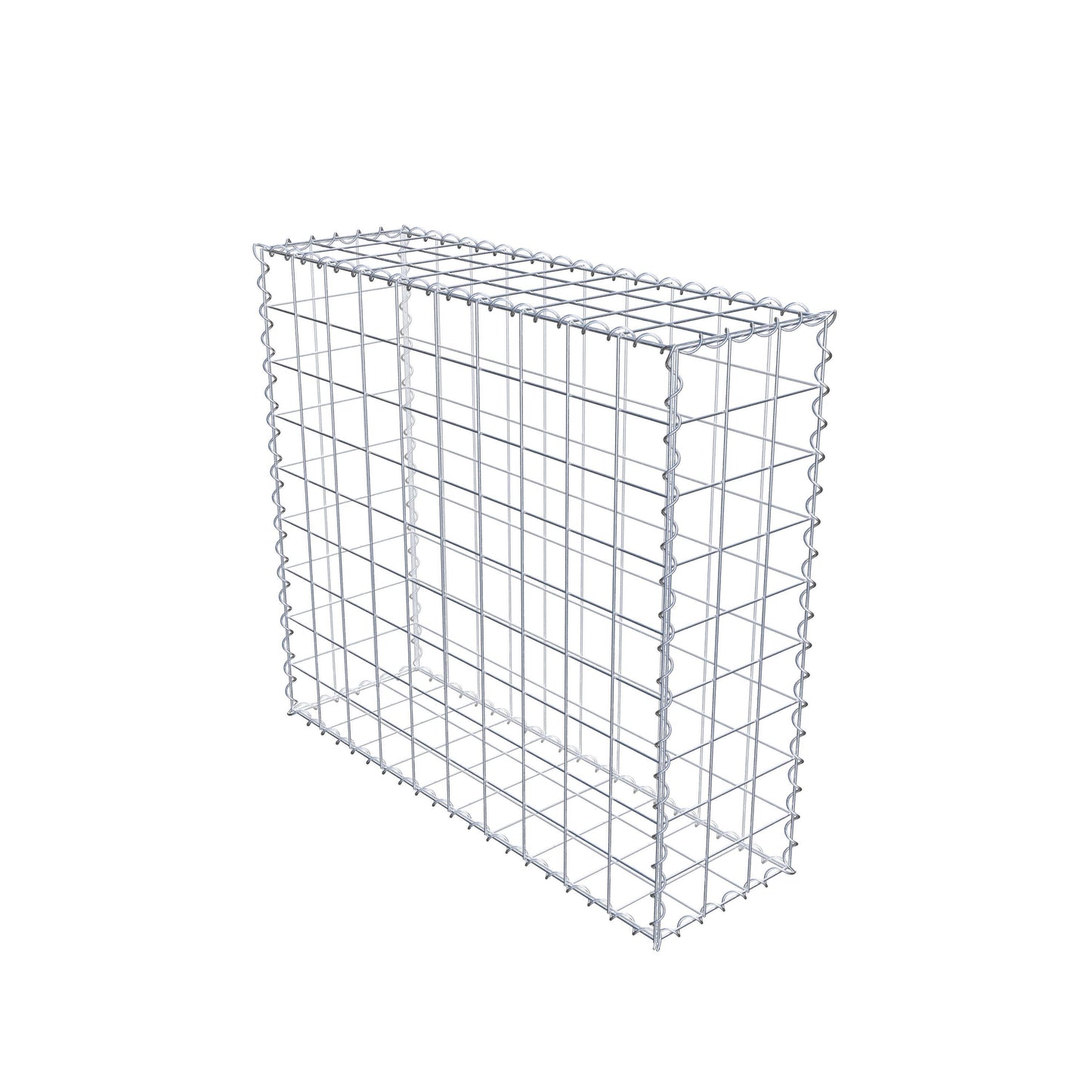 Gabião 100 cm x 90 cm x 30 cm (C x A x P), malhagem 10 cm x 10 cm, espiral