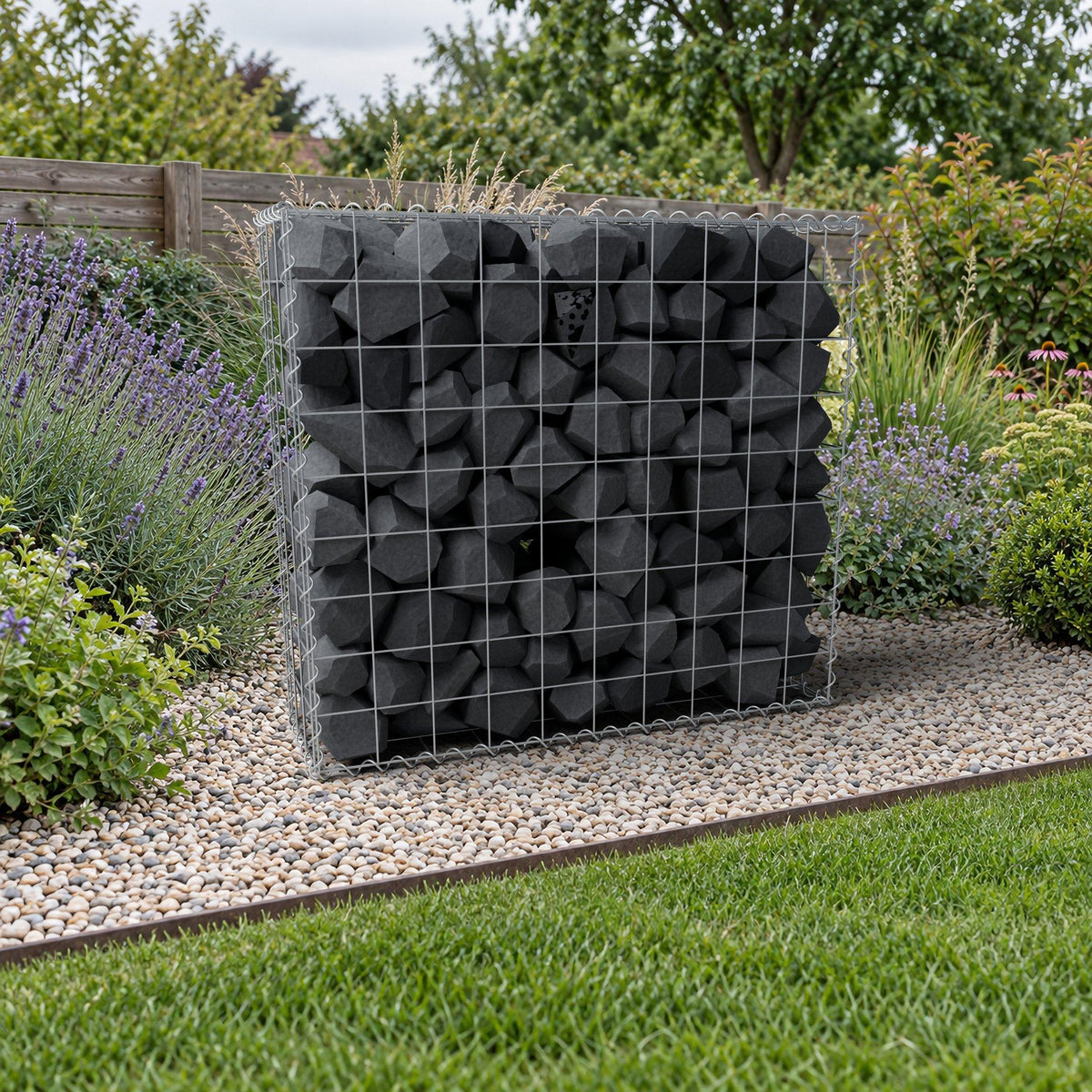 Gabione 100 cm x 90 cm x 30 cm (L x H x T), Maschenweite 10 cm x 10 cm, Spirale